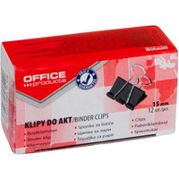 Klipy do dokumentw OFFICE PRODUCTS, 15mm, 12szt., czarne