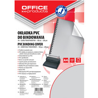 Okadki do bindowania OFFICE PRODUCTS, PVC, A4, 200mikr., 100szt., szare transparentne