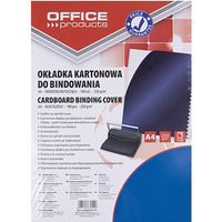 Okadki do bindowania OFFICE PRODUCTS, karton, A4, 250gsm, byszczce, 100szt., niebieski