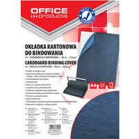 Okadki do bindowania OFFICE PRODUCTS, karton, A4, 250gsm, skropodobne, 100szt., ciemnoniebieskie