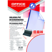 Okadki do bindowania OFFICE PRODUCTS, PVC, A4, 200mikr., 100szt., niebieskie transparentne