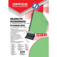 Okadki do bindowania OFFICE PRODUCTS, PVC, A4, 200mikr., 100szt., zielone transparentne