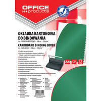 Okadki do bindowania OFFICE PRODUCTS, karton, A4, 250gsm, byszczce, 100szt., zielone