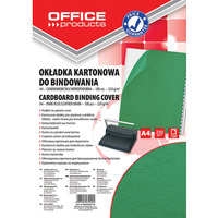 Okadki do bindowania OFFICE PRODUCTS, karton, A4, 250gsm, skropodobne, 100szt., zielone