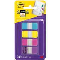 Zakadki indeksujce POST-IT? do archiwizacji (676-AYPV), PP, silne, 15, 8x38, 1mm, 4x10 szt., mix kolorw