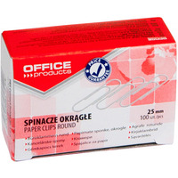 Spinacze okrge OFFICE PRODUCTS, 25mm, 100szt., srebrne