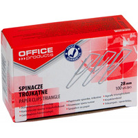 Spinacze trjktne OFFICE PRODUCTS, 28mm, 100szt., srebrne