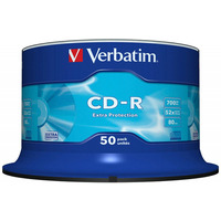 Pyta CD-R VERBATIM, 700MB, prdko 52x, cake, 50szt., ekstra ochrona