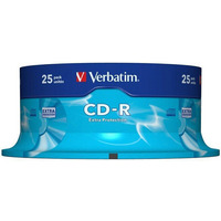 Pyta CD-R VERBATIM, 700MB, prdko 52x, cake, 25szt., ekstra ochrona