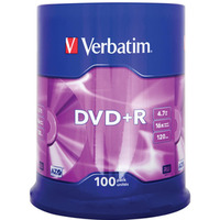 Pyta DVD+R VERBATIM AZO, 4, 7GB, prdko 16x, cake, 100szt., srebrny mat