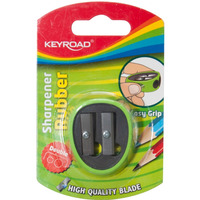 Temperwka KEYROAD, plastikowa, podwjna, z gumk, blister, mix kolorw