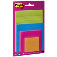 Karteczki samoprzylepne POST-IT? Super Sticky (4622-SSEU), mix rozmiarw, 4x45 kart., zawieszka, mix kolorw