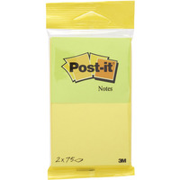 Karteczki samoprzylepne POST-IT? (6720-YG), 76x63, 5mm, 2x75 kart., zawieszka, to-zielone