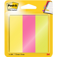 Zakadki indeksujce POST-IT? (671/3), papier, 25x76mm, 3x100 kart., mix kolorw