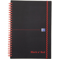 Koonotatnik A5 70 kartek, linia / tagi, BLACK n RED, OXFORD, 400047655