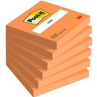 Karteczki samoprzylepne POST-IT? (654N), 76x76mm, 1x100 kart., jaskrawy pomaraczowy