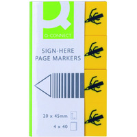 Zakadki indeksujce Q-CONNECT Sign-here, PP, 20x45mm, 4x40 kart