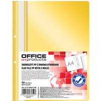 Skoroszyt OFFICE PRODUCTS, PP, A4, 2 otwory, 100/170mikr., wpinany, ty