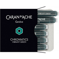 Naboje CARAN D'ACHE Chromatics Vibrant Green, 6szt., ciemonozielone