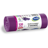 Worki na mieci z uszami STELLA, zapach lawendy, 120 l, 10 szt., lawendowy