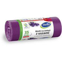 Worki na mieci z uszami STELLA, zapach lawendy, 35 l, 24 szt., lawendowy