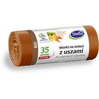 Worki z uszami STELLA, do segregacji odpadw bio, 35 l, 20 szt., brzowe, brzowy