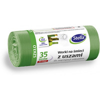 Worki z uszami STELLA, do segregacji szka, 35 l, 20 szt., zielone, zielony