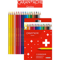 Kredki CARAN D'ACHE Swisscolor, kartonowe pudeko, 18 szt