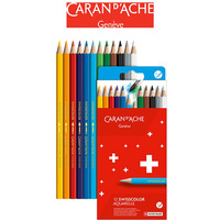 Kredki akwarelowe CARAN D'ACHE Swisscolor, kartonowe pudeko, 12 szt