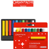 Kredki woskowe CARAN D'ACHE Swisscolor, kartonowe pudeko, 10 szt