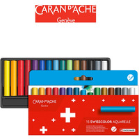 Kredki akwarelowe woskowe CARAN D'ACHE Swisscolor, kartonowe pudeko, 15 szt