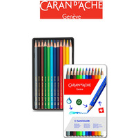 Kredki CARAN D'ACHE Fancolor, metalowe pudeko, 12 szt