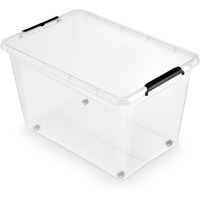 Pojemnik do przechowywania MOXOM Simple box, 60l, na kkach, transparentny