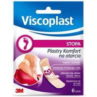 Zestaw plastrw VISCOPLAST Komfort, z opatrunkiem, na otarcia stp, 6szt