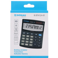 Kalkulator biurowy DONAU TECH, 12-cyfr. wywietlacz, wym. 122x100x32 mm, czarny