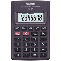 Kalkulator kieszonkowy CASIO HL-4A-B, 8-cyfrowy, 56x87mm, czarny