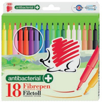 Flamastry ICO 300 Fibre Pen, antybakteryjne, 18 szt., zawieszka, mix kolorw