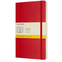 Notes MOLESKINE Classic L, 13x21cm, w kratk, mikka oprawa, 192 strony, czerwony