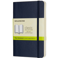 Notes MOLESKINE P (9x14cm) g�adki, mi�kka oprawa, sapphire blue, 192 strony, niebieski