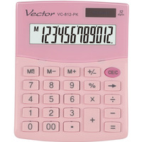 Kalkulator biurowy VECTOR KAV VC-812, 12-cyfrowy, 101x124mm, jasnorowy