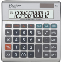 Kalkulator biurowy VECTOR KAV VC-500 VII, 12-cyfrowy, 458x151, 5x29mm, metalowy/szary