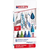 Marker tekstylny e-4500/5 S EDDING, 2-3mm, 5 sztuk, cool colours