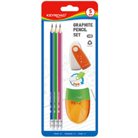 Zestaw szkolny KEYROAD Pencil Set, 5 elementw, blister, mix kolorw