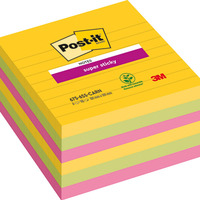 Karteczki samoprzylepne Post-it? Super Sticky XL, CARNIVAL, w lini, 101x101mm, 6x90 kart.