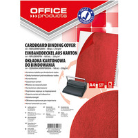 Okadki do bindowania OFFICE PRODUCTS, karton, A4, 250gsm, skropodobne, 100szt., czerwone