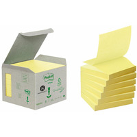 Ekologiczne karteczki samoprzylepne R330-1B Post-it Z-Notes z certyfikatem PEFC Recycled, te, 76x76mm, 6 bloczkw po 100 kar