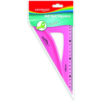 Ekierka KEYROAD, 18 cm, 60 stopni, elastyczna, zawieszka, mix kolorw