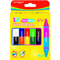 Kredki wiecowe KEYROAD Duo-Colour, JUMBO, dwustronne, 6 szt./12 kol., pudeko, mix kolorw