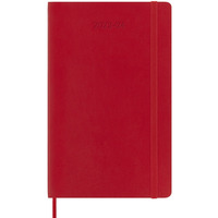 Kalendarz tygodniowy MOLESKINE 2023/24, 18M, L, mikka oprawa, scarlet red