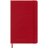 Kalendarz tygodniowy MOLESKINE 2024, 12M, L, twarda oprawa, scarlet red